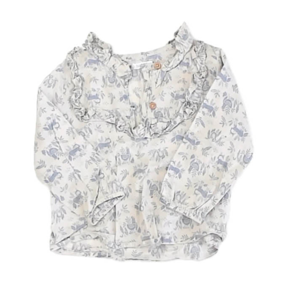 Bout Chou Girls Ivory Fox Blouse size: 12 Months